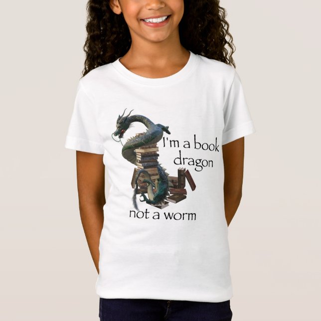 Camiseta Eu sou um Dragão do Livro, não uma Minhoca (Frente)