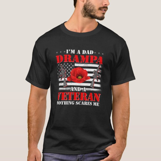 Camiseta Eu sou um Drampa Pai e um Veterano nada me assusta (Frente)