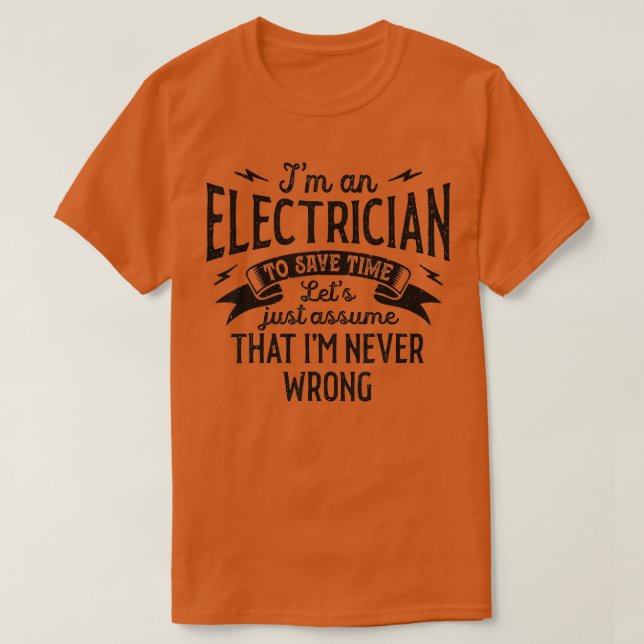 Camiseta Eu Sou Um Elétrico Eu Nunca Enganei Lineman Engraç (Frente do Design)