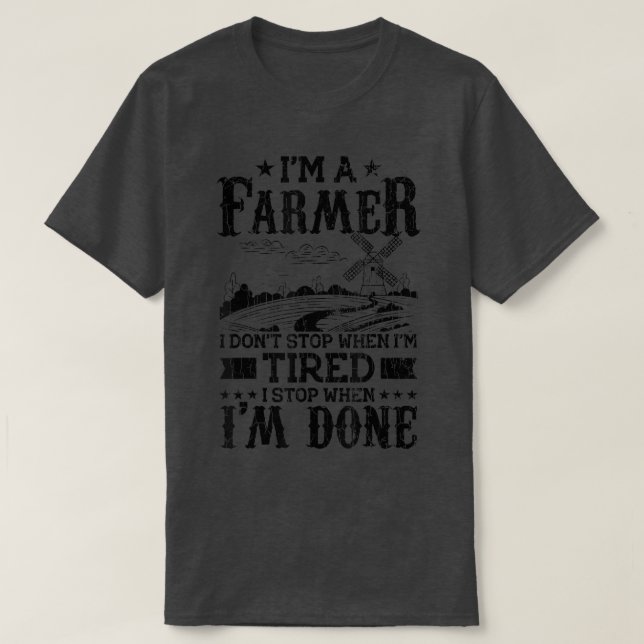 Camiseta Eu sou um Farmer Engraçado Farmar Fazendas Trator  (Frente do Design)