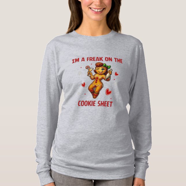 Camiseta Eu Sou um Freak Na Bandeja de Biscoitos Sassy Ging (Frente)
