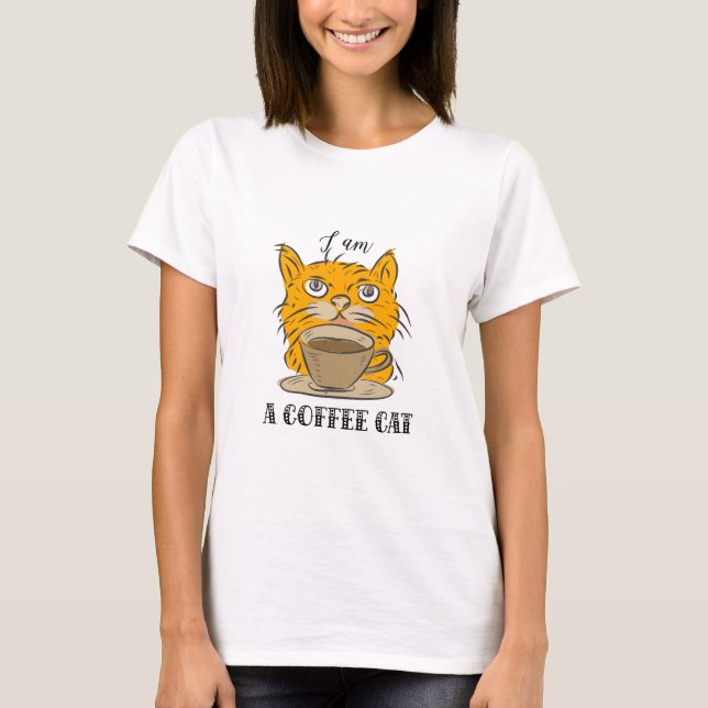 Camiseta Eu sou um gato de café (Frente)