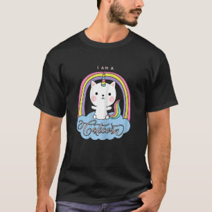 Camiseta Eu Sou Um Gato De Catimilho Unicorn Rainbow Kittyc