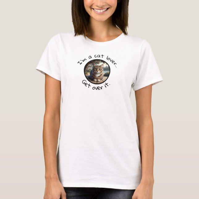 Camiseta Eu sou um gato de mesa com texto personalizado (Frente)