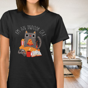 Camiseta Eu Sou um Gato Indoor Caseiro Humor Caseiro