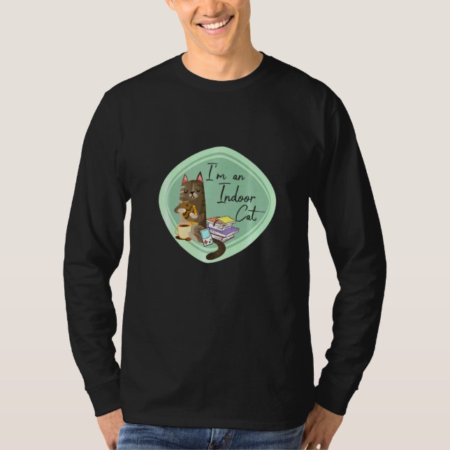 Camiseta Eu Sou Um Gato Interior (Frente)
