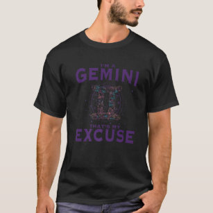 Camiseta Eu Sou Um Gemini Sinal Zodíaco Gêmeos de Arte Gráf