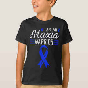 Camiseta Eu Sou Um Guerreiro da Ataxia Laço Azul de Conscie