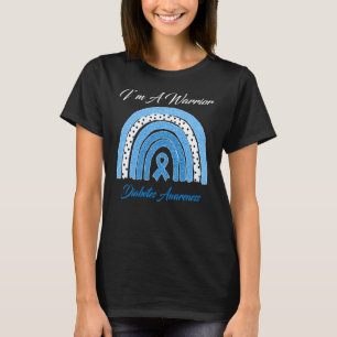 Camiseta Eu sou um guerreiro Diabetes consciência Blue Ribb