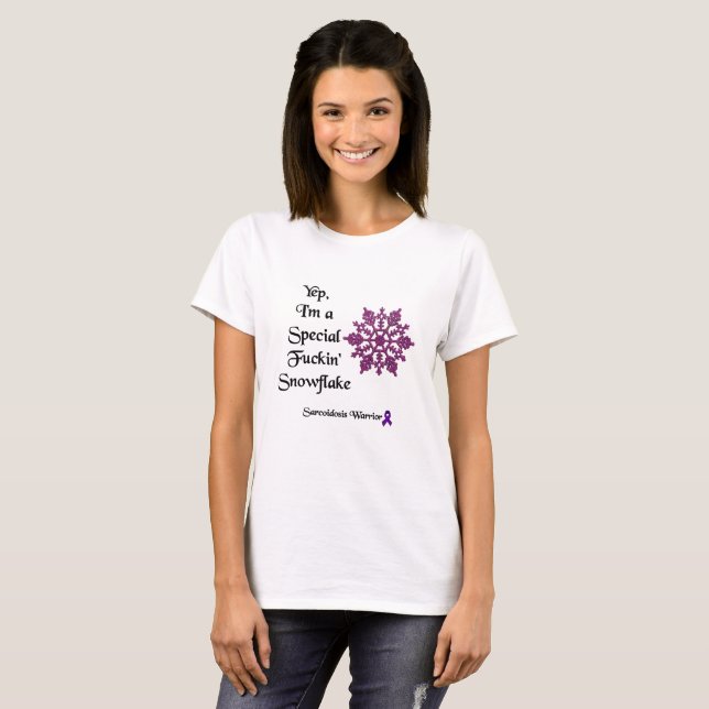 Camiseta Eu sou um guerreiro especial do Sarcoidosis do (Frente Completa)
