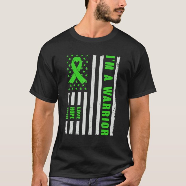 Camiseta Eu sou um guerreiro Linfoma Consciência (Frente)