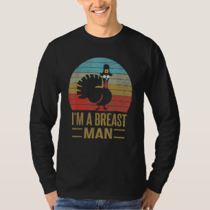Camiseta Eu Sou Um Homem de Peito Retro Vintage Ação de Gra