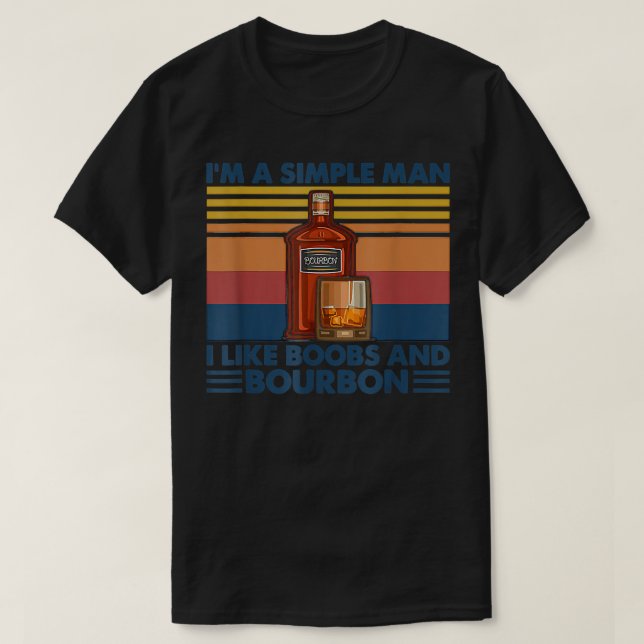 Camiseta Eu sou um homem simples Eu gosto de boobos e vinho (Frente do Design)