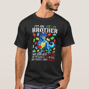 Camiseta Eu Sou Um Irmão do Autismo Nascido Meu Coração Fog