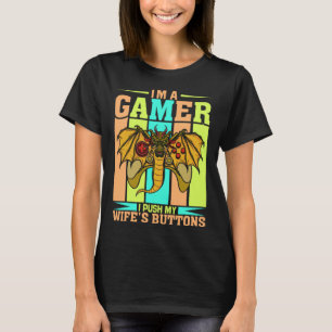 Camiseta Eu sou um jogador Eu empurro o jogador de vídeo da