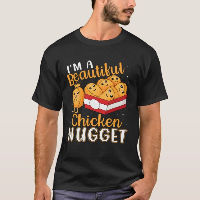 Camiseta Eu sou um lindo nugget de frango para Nugget ou Nu (Frente)