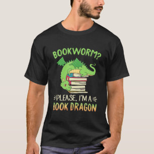 Camiseta Eu sou um Livro Dragão Livro Leitura de Nerd Livr