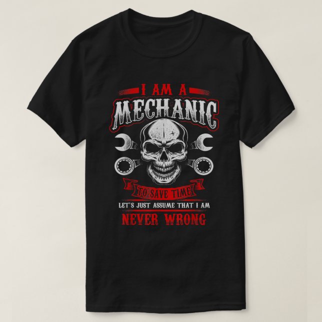 Camiseta Eu Sou Um Mecânico Engraçado Macaco de Graxa (Frente do Design)