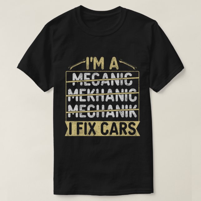 Camiseta Eu sou um mecânico Eu conserto carros Turbo Wheel  (Frente do Design)