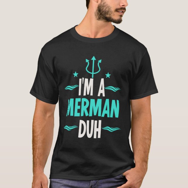 Camiseta Eu sou um Merman Duh Halloween Costume (Frente)