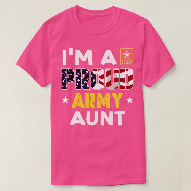 Camiseta Eu sou um Orgulhoso AUNT USA Flag Family Solider (Frente do Design)