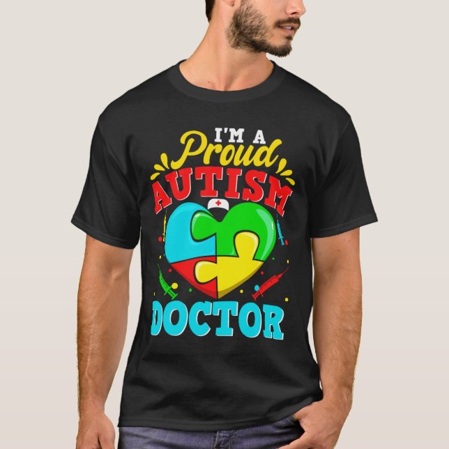 Camiseta Eu Sou Um Orgulhoso Autismo Doutor Quebra-cabeça C (Frente)