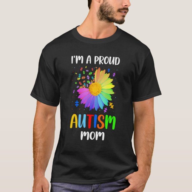 Camiseta Eu sou um orgulhoso Autismo mãe Mamãe Dia de as mã (Frente)