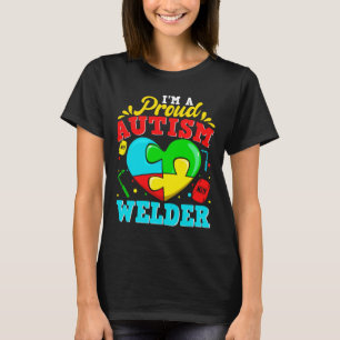 Camiseta Eu Sou Um Orgulhoso Autismo Soldador Quebra-cabeça