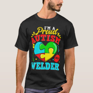 Camiseta Eu Sou Um Orgulhoso Autismo Soldador Quebra-cabeça