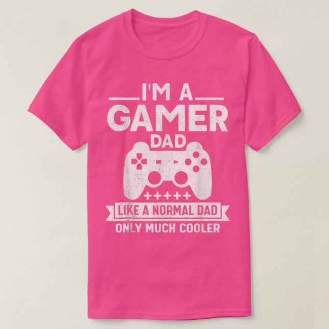 Camiseta Eu sou um Pai de jogadores - Retro Estilo Vídeo Jo (Frente do Design)