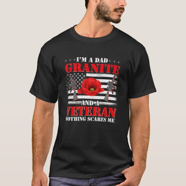 Camiseta Eu sou um Pai Granito e Veterano Nada me assusta (Frente)