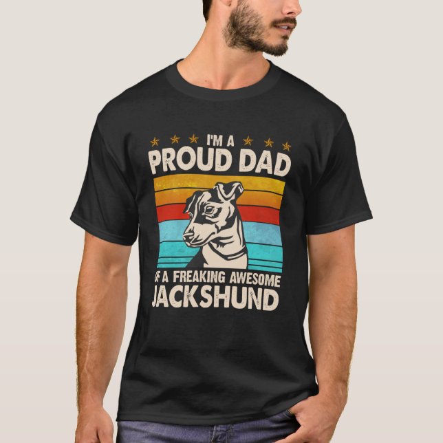 Camiseta Eu sou um Pai Orgulhoso de um Jackshund Incrível (Frente)