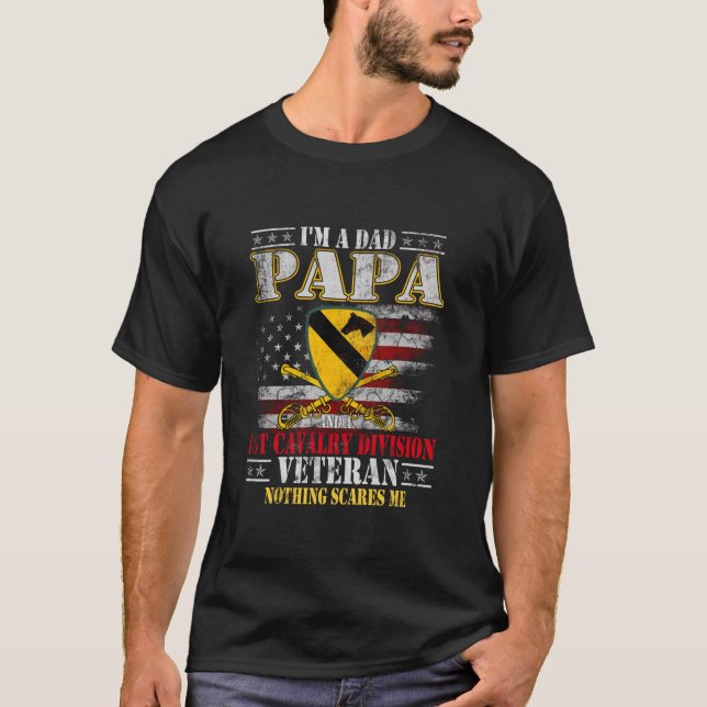 Camiseta Eu sou um Pai Papa 1rua Divisão de Cavalaria Pai V (Frente)