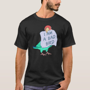 Camiseta Eu Sou Um Pássaro Mau Eu Peach encarava Blue Loveb