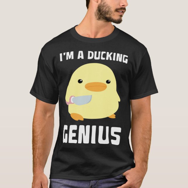 Camiseta Eu sou um Pato Genial de Duque com a Faca Meme (Frente)