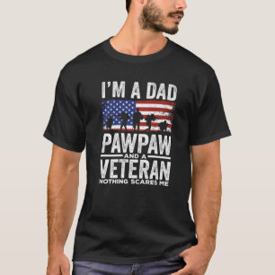 CAMISETA EU SOU UM PAWPAW PAI E UM VETERANO AMERICANO DE BA