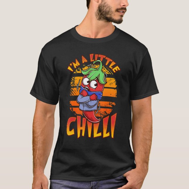 Camiseta Eu Sou Um Pequeno Pimento Quente Molho De Comida D (Frente)