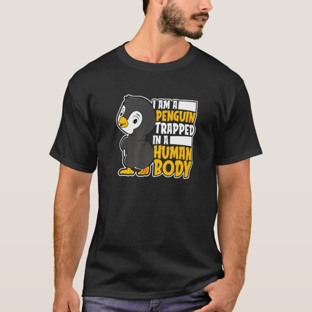 Camiseta Eu sou um pinguim preso no corpo humano. (Frente)