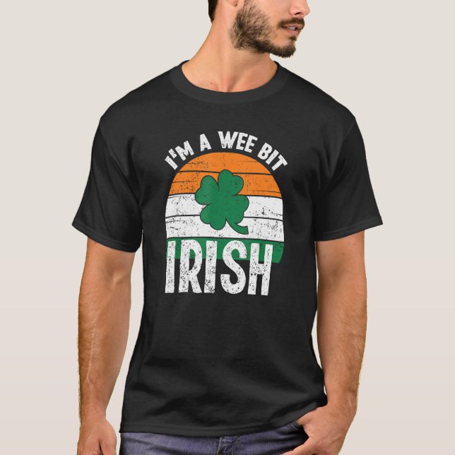 Camiseta Eu sou um pouco irlandês Engraçado Dia de São Patr (Frente)