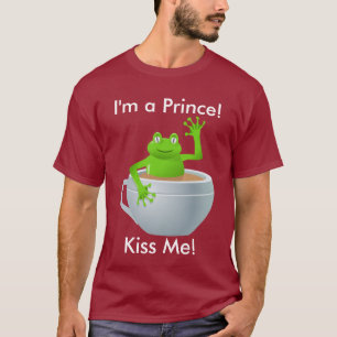 Camiseta Eu sou um príncipe Beijo Me Sapo no t-shirt do