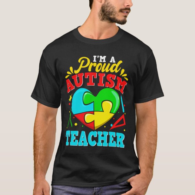 Camiseta Eu Sou Um Professor De Autismo Quebra-cabeça Autis (Frente)