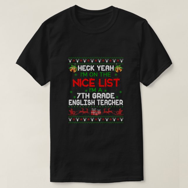Camiseta Eu sou um professor de inglês do grau 7 (Frente do Design)