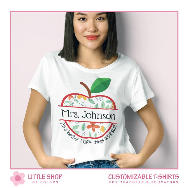 Camiseta Eu sou um Professor Eu Sei das Coisas Apple Person (Criador carregado)