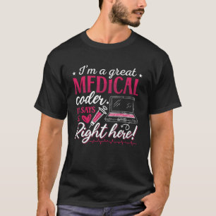 Camiseta Eu sou um programador de código de código médico d
