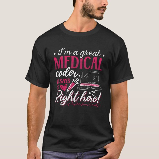 Camiseta Eu sou um programador de código de código médico d (Frente)