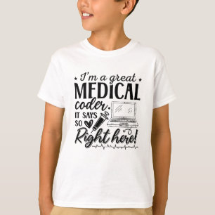 Camiseta Eu sou um programador de ICD com código médico Exc