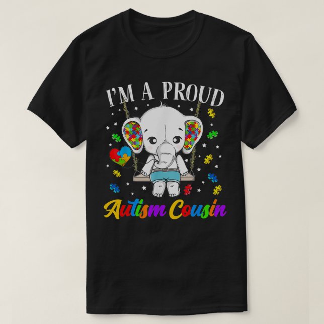 Camiseta Eu sou um Quebra-cabeça de elefante primo-glúvio o (Frente do Design)