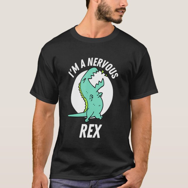 Camiseta Eu sou um Rex Dinossaur nervoso e fofo (Frente)
