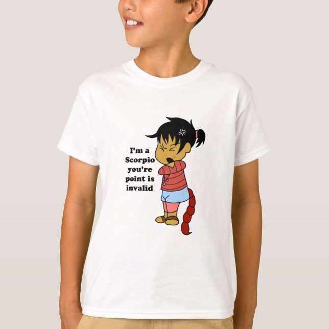 Camiseta eu sou um scorpio que você é ponto é inválido (Frente)