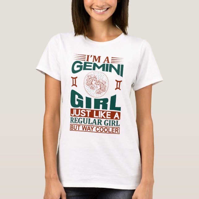Camiseta Eu Sou Um Sinal Zodiodato Legal Da Garota Gemini (Frente)